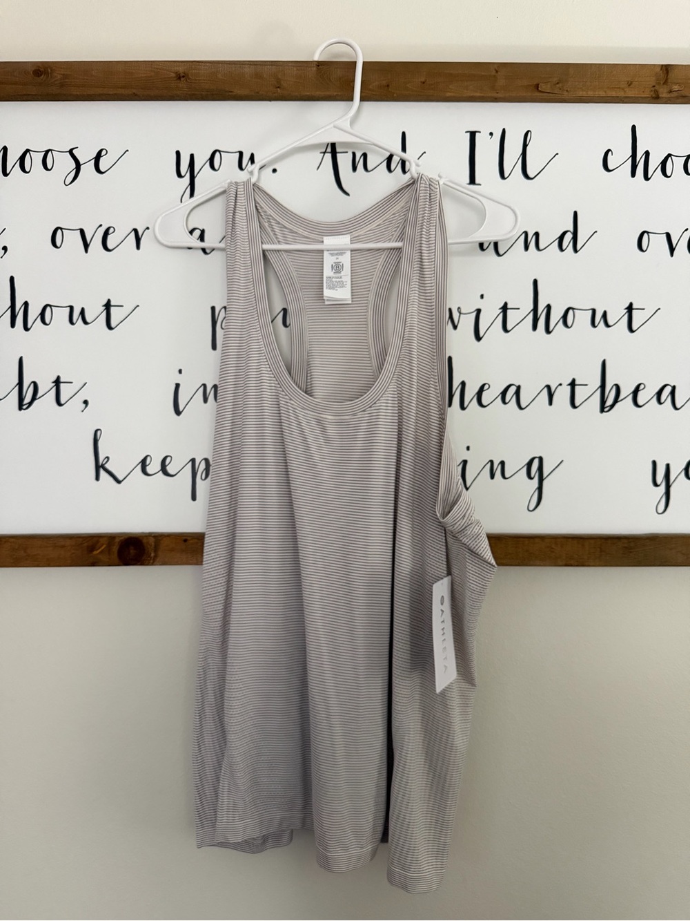 Light Gray/Off-White Striped Women's Tank